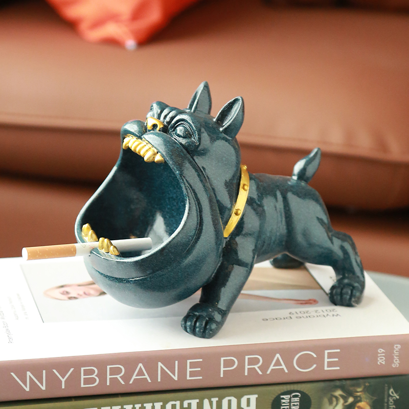 Nordic luxury creative personality trend simple modern style home living room net red bulldog resin ashtray