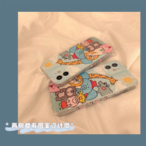 Graffiti cute cartoon animals apply to Apple 12Pro Max mobile phone case iPhone 11 X XS XR silicone gel 8plus female models 7p anti-fall xsmax superbu