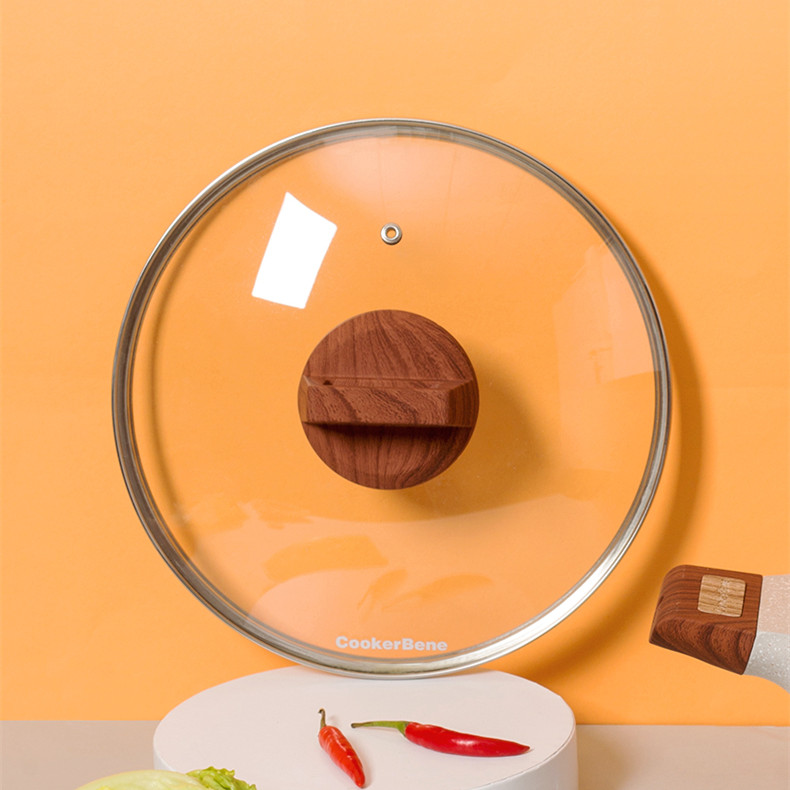 Stainless steel pot cover Household wok cover 30cm 32cm wok visual pot cover Universal transparent glass cover