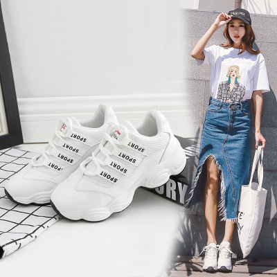 春季新款运动鞋女韩版增高透气女旅游
