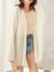 Shengyan 100% Pure Cashmere Thin Cardigan Mid-Length V-Neck Loose Knit Sweater Shawl Coat