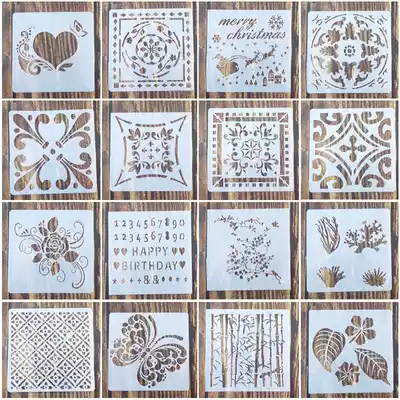 Hand-painted painting handwritten newspaper Joker Hollow template painting DIY photo album Hand account lace ruler graffiti painting board