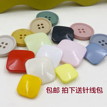 Button top womens color resin round wild button square rice cashmere coat pajamas trench coat dress