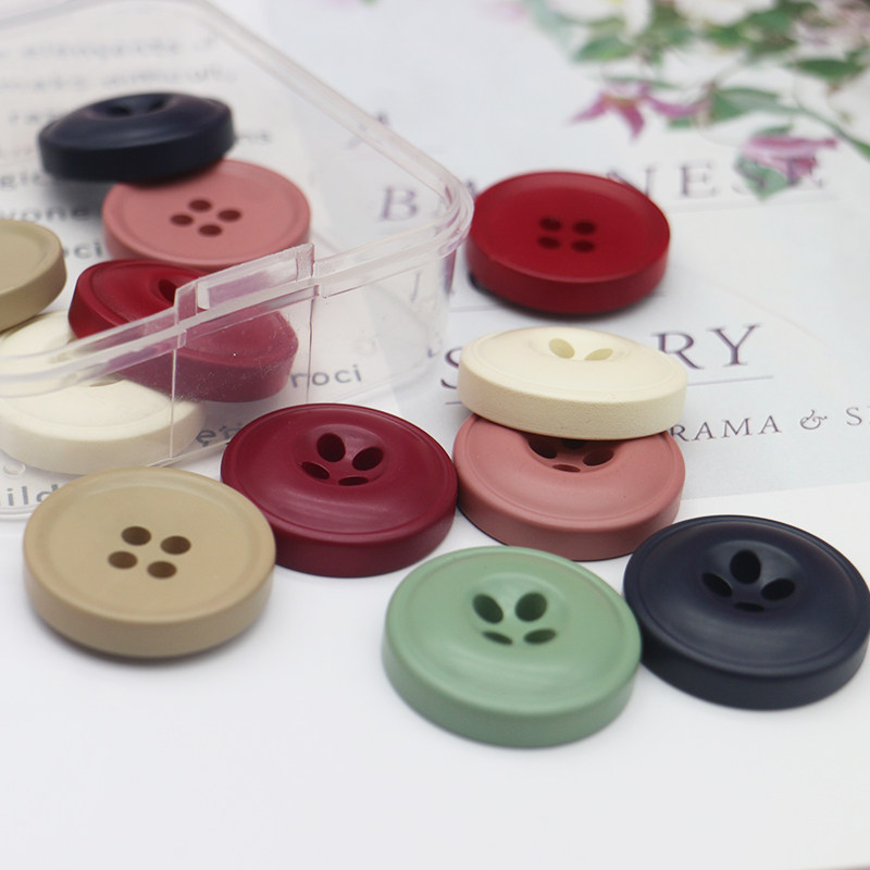 Solid color coat button clothes resin woolen coat windbreaker button all-match exquisite round suit trousers button