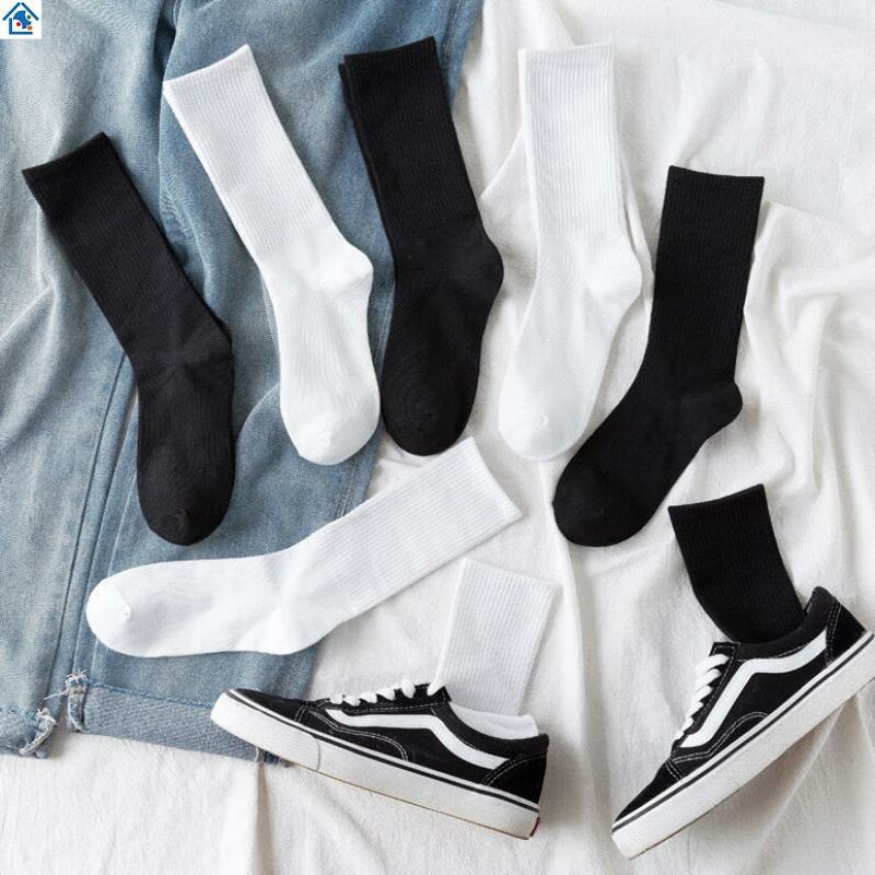 2 5 pairs of Japanese Korean version solid color long socks male and female students sports socks in college style simple and versatile net red - Taobao