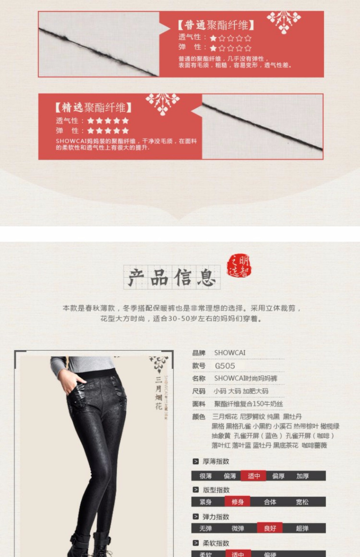 Mùa xuân và mùa hè mặc mỏng phần giữa và tuổi già đàn hồi eo Quần legging phụ nữ mặc cộng với phân bón XL quần nữ trung niên quần mẹ áo sơ mi nữ trung niên