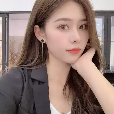 Advanced sense light luxury earrings summer sterling silver 2021 New Tide personality earrings long version of ear refining temperament Net red ear ornaments