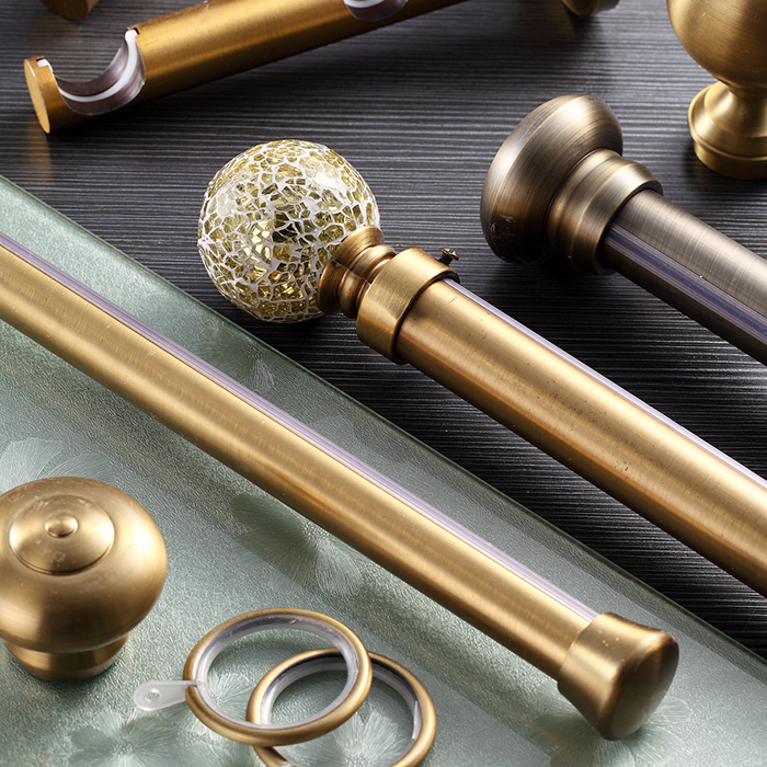 Roman rod curtain rod simple Roman rod bracket Roman circle thickened single and double rod living room bedroom curtain rod