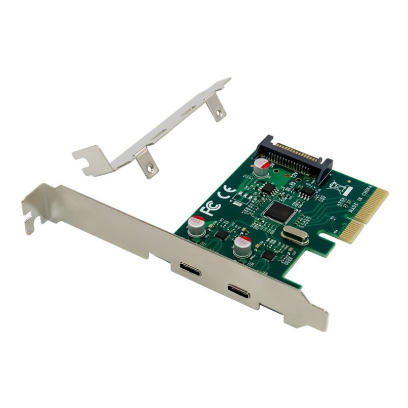 PCI-E X4 ASM1142 built-in dual port TYPE C USB 3 1 expansion card super high speed 10G transmission