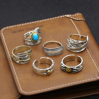 Taiyin Indian Fengfeng Feather Ring S925 Silver Eagle Claw Personal Men and Women Single Ring Hands Handmade