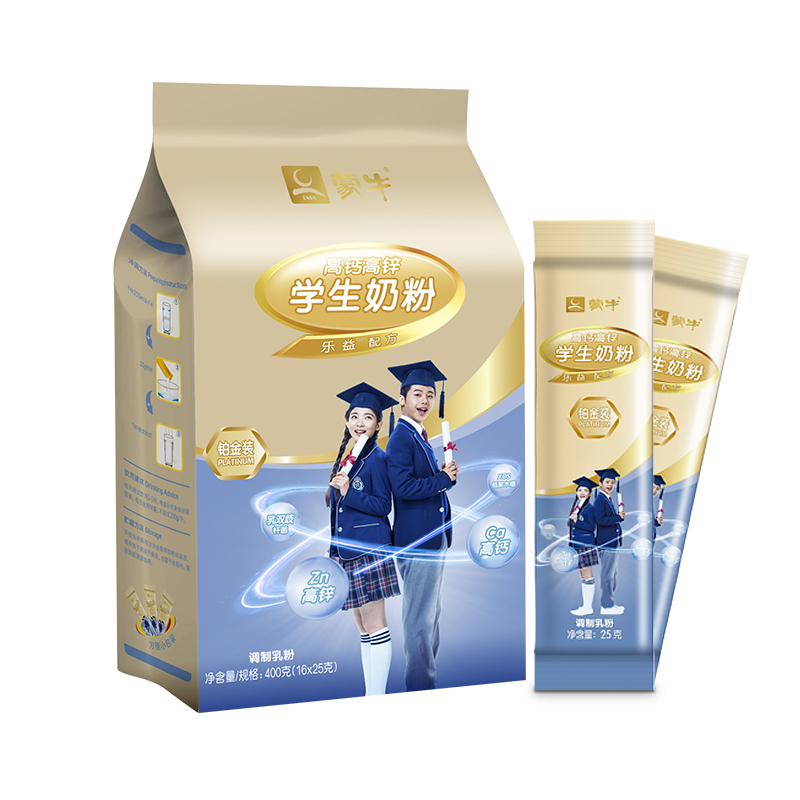 【蒙牛】高钙高锌金装学生奶粉400g