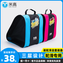 Rice High Wheel Slip Shoe Bag Triple Layer Thickened Isolation Layer Backpack Single Shoulder Bag Triangle Bag Skate Bag