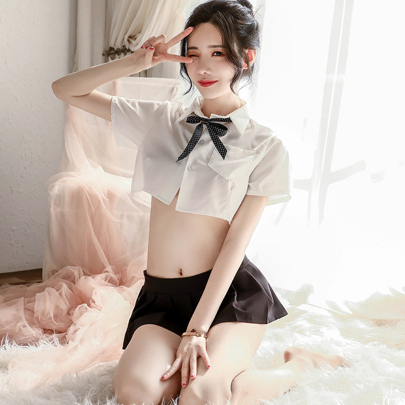 Sexy pajamas women's new products temptation transparent sexy underwear JK uniform suit student wear miniskirt summer bed