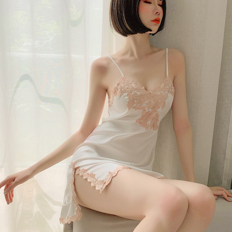 Ice silk sexy pajamas nightdress passion lace uniform temptation new hot sling underwear sexy flirting emotions