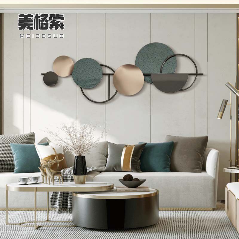 American Light Luxury Living Room Wall Decoration Hanging Bedroom Bedroom Bedhead Wall Decoration with Pocklain Sofa Background Wall
