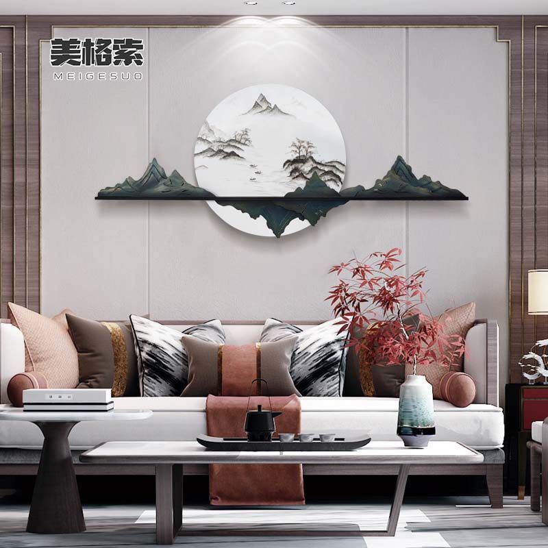 New Chinese style wall decoration pendant living room dining room wall hanging creative landscape Zen bedroom background wall hanging