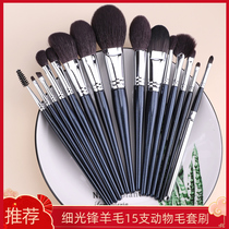 AIEVELYN WOOL ANIMAL HAIR PROFESSIONAL MAKEUP BRUSH SUIT BLUSH EYE SHADOW BRUSH EYELASH COMB 15 PORTABLE BRUSH