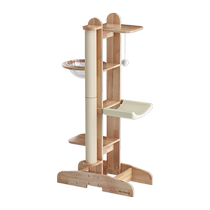 POPO all solid wood cat climbing frame cat nest cat tree integrated cat scratching board small apartment does not occupy space capsule sisal cat rack