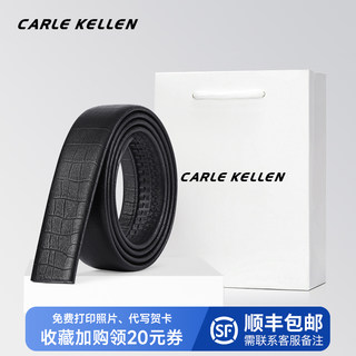 Carle Kellen Men's Genuine Leather Automatic Buckle Belt, Top Layer Pure Cowhide, Buckle-Free Belt Strap