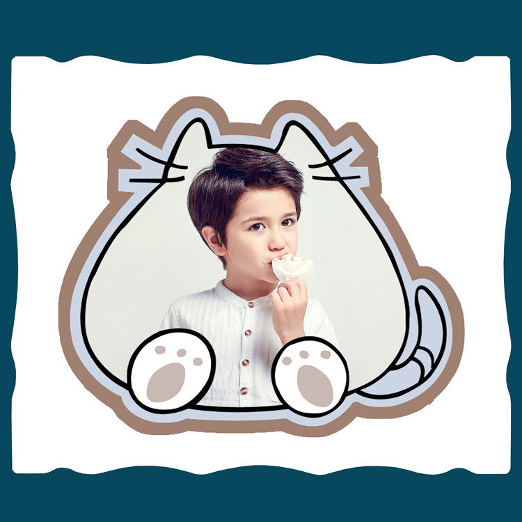 Simple and cute children's cartoon cat puzzle crystal set photo studio photo washing plus photo frame baby wedding photo production