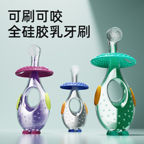 Baby toothbrush One year and half 0-1-3 years 2 infants Silicone Gel Soft Hair Toothbrushing Seminator Baby Young Children Training Milk Toothbrush