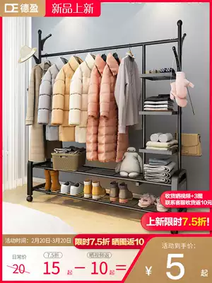 Hanging clothes rack floor bedroom mobile simple clothes drying artifact single pole storage household indoor coat rack small