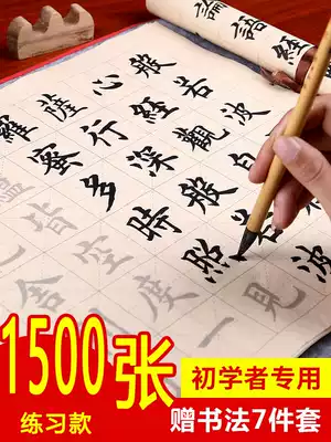 European style regular script writing brush copybook Zhongkai introductory Calligraphy beginners adult handwritten Heart Sutra copy book soft pen primary school children's rice paper red study Four Treasures brush set beginner