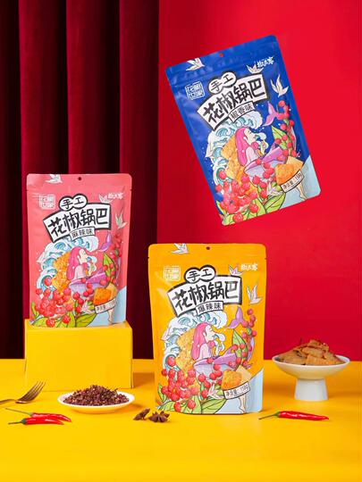 Sichuan pepper family Jiaobake handmade Sichuan peppercorn crispy rice 158g Spicy fried chili fragrant black pepper crispy rice crispy rice office snacks