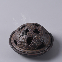 Dragon and Phoenix Chengxiang Pan incense burner antique ceramic hand-made incense burner sandalwood stove incense seat fragrant drag Zen Tea Road incense burner ornaments
