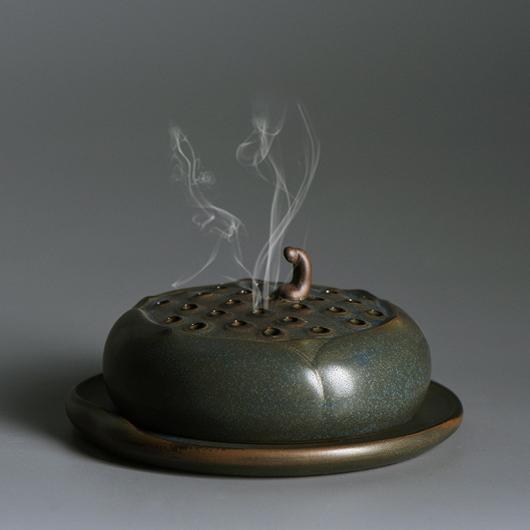 Epiphany Ceramic Pan Incense Stove Creative Hand Imitation Ancient Incense Stove Sandalwood Stove Tea Zen Road Space Point Spicer Pendulum