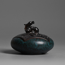 Longyin pan incense burner handmade ceramic creative household aromatherapy Dragon ornaments custom fragrant device Zen space incense burner