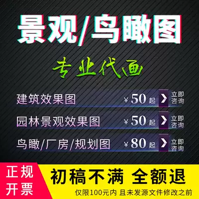 Landscape garden design 3D building outdoor renderings do bird's eye view production planning drawing construction drawing factory building