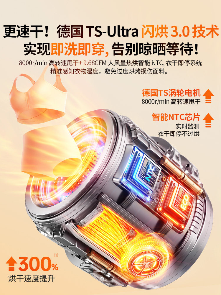 Mini Washing Machine for Underwear and Socks, Fully Automatic Small Washer-Dryer with High-Temperature Washing and Cleaning