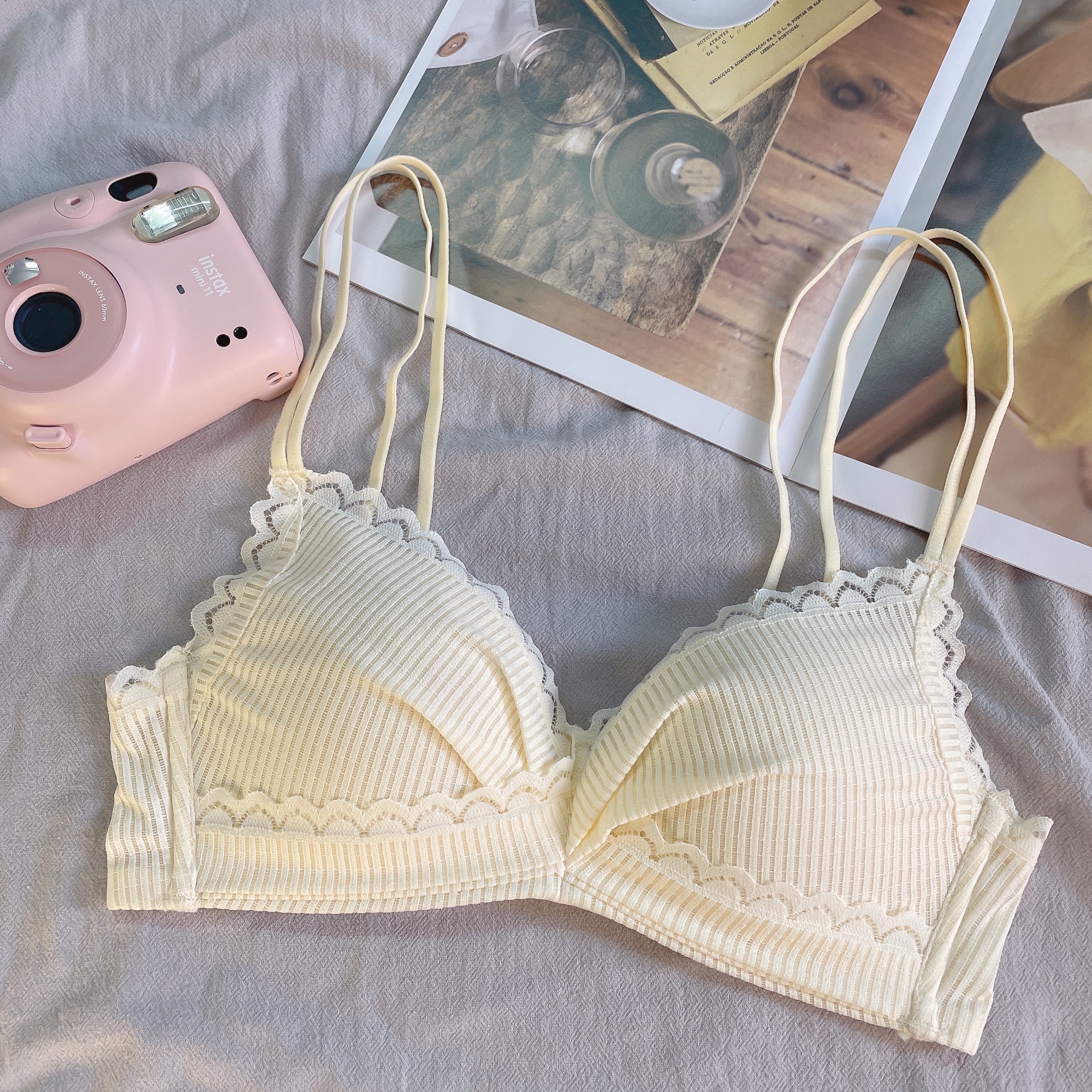 Shenxiang Guiren Underwear Small Chest Flat Chest No Steel Ring Adjustable Breastfeeding Anti-Sagging Bra Push-Up Bra Set