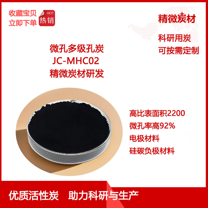微孔多级孔炭MHC02 多孔炭 高微孔 硅碳沉积 高比表面积 活性炭