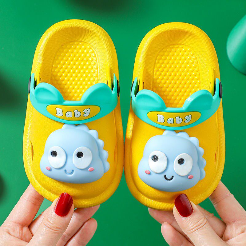 Child cool slippers girl Xia Baotou Indoor soft bottom non-slip boy slippers 1-3-year-old 2 baby dongle shoe cartoon