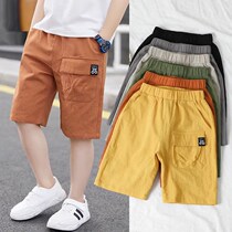 Boys shorts overalls pants 2021 New Tide summer thin wear five-point pants childrens casual baby pants