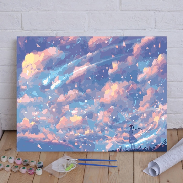  Digital oil painting Small size diy at home Boring Milk Bubble Machine Time Solstit Hand-Hand Painted and Color-coated Women