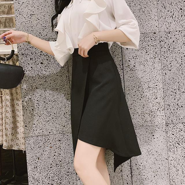 Irregular half body dress Women 2020 Summer Korean version Korean version Large size 100 hitch slim mid-length dress with hip high waist skirt
