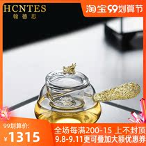 HCNTES foot silver cooking Teapot side bar filter Tea Tea Tea Tea Tea home heat-resistant glass pot simple boiling water single pot