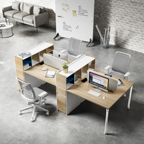 Staff desk chair combination with cabinet 24 artificial position four position clerks office table screen modern brief