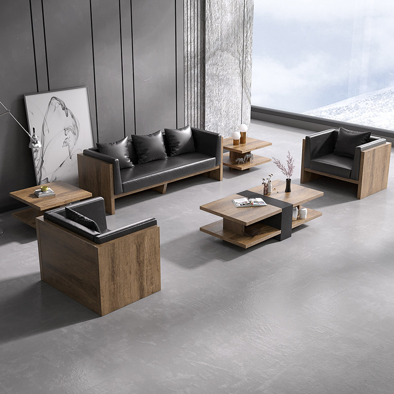 Mori simple and modern Xipi office leisure area VIP sofa small apartment sofa coffee table combination three people