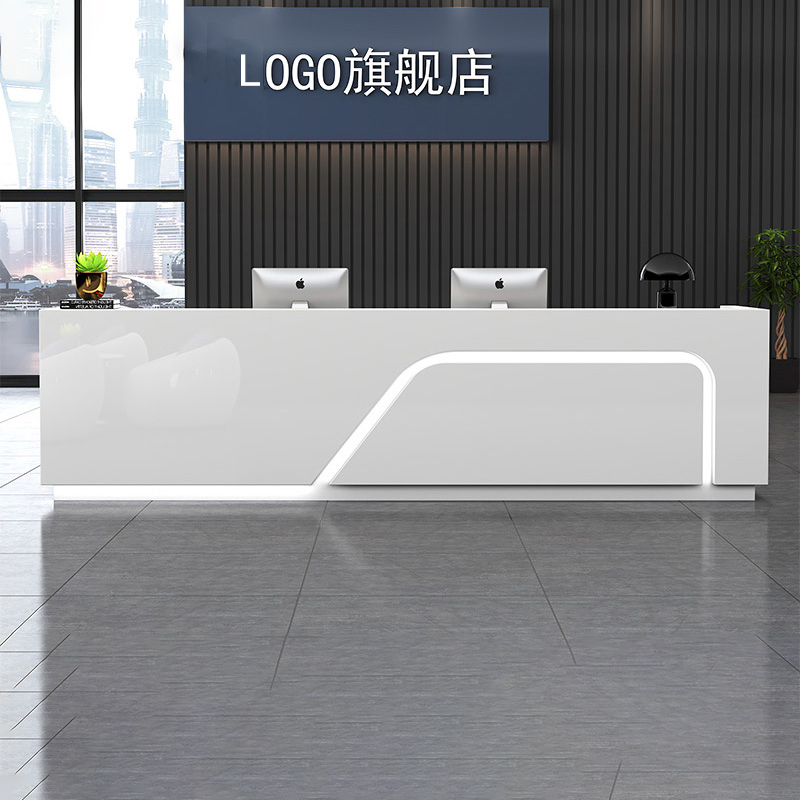 Front desk reception desk company office service desk simple modern paint welcome desk bar cashier counter can be customized