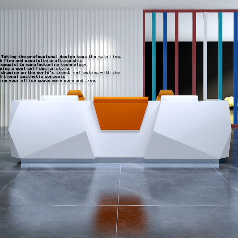 Bump Furniture Company Front Office White Baking Paint Hotel Counter Table Atmospheric Creative Beauty Salon Bar Desk Cashier-Taobao