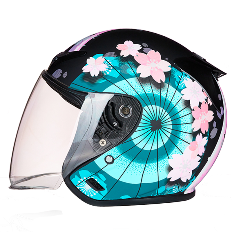 DOT helmet men's four seasons universal anti-glare locomotive helmet helmet half-helmet women's electric car to keep warm in winter