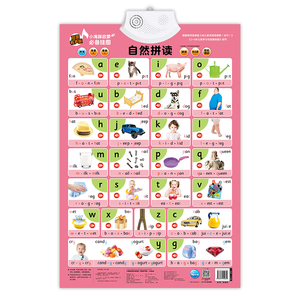 【新华书店旗舰店官网】正版包邮 自然拼读(双面有声版)/小海豚启蒙**挂图中英双语新版 双面凹凸版小海豚启蒙必备有声挂图
