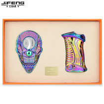 JIFENG metal cigar cutter lighter set straight lighter sharp retro portable stainless steel scissors