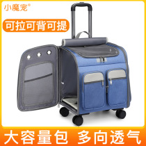 Pet Pull Lever Box Pooch Out Suitcase Two Kitty Dogs Portable Bag Breathable Cat Backpack Double Shoulder Cat Bag