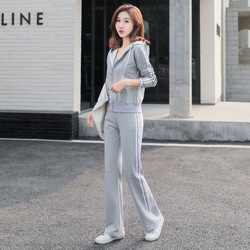Chao brand casual sportswear set women's spring and autumn new loose fashion plus size sweatshirt two-piece Hong Kong style thin