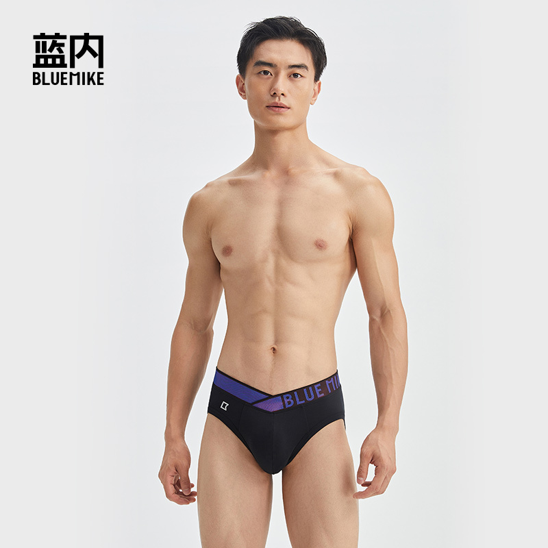 Blue Men's Briefs, Sexy Mid-Waist Men's Modal Shorts, Fashionable and Sexy Designer Briefs